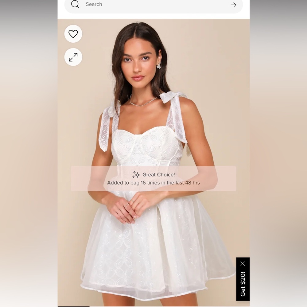 Lulus small white dress
